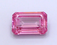 Stunning Emerald Shape 2.31 CT Fancy Vivid Pink Color VS1 Clarity Moissanite Diamond For Propose Ring