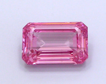 Stunning Emerald Shape 2.31 CT Fancy Vivid Pink Color VS1 Clarity Moissanite Diamond For Propose Ring
