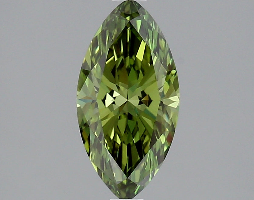 Trendy 1.03 CT Marquise Shape Fancy Vivid  Yellowish Green Color VVS2 Clarity Moissanite Diamond For Custom Ring