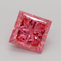 High Quality 1.07 CT Princess Shape Fancy Vivid Pink Color SI1 Clarity Moissanite Diamond For Cocktail Ring