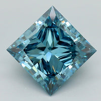 Luxury Fancy Vivid Blue Color 3.34 CT VS1 Clarity Princess Shape Lab grown Diamond For Anniversary Ring