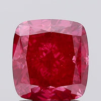 Shiny 2.01 CT Cushion Shape Fancy Vivid Pink Color VS2 Clarity Lab Grown Diamond For Soft Return