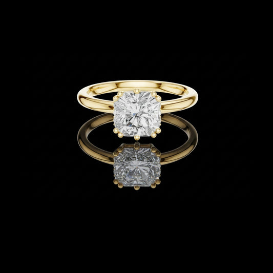 1.75 CT Dazzling Hidden Halo Moissanite Radiant Cut Diamond Ring For Cocktail Party