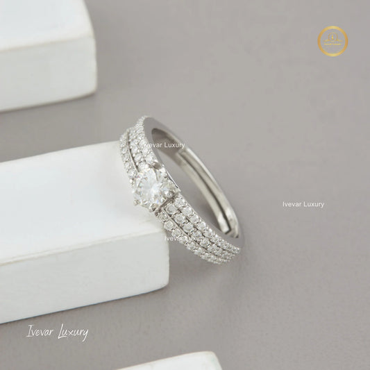 Handcrafted 925 Silver Lab Grown Diamond Ring by Ivevar