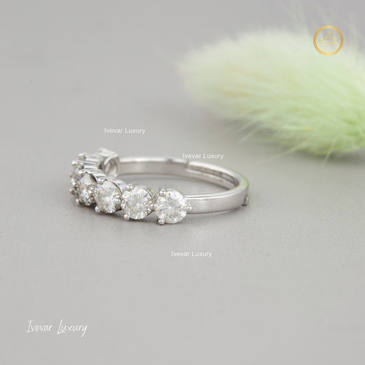 Elegant 925 Silver Moissanite Diamond Ring by Ivevar