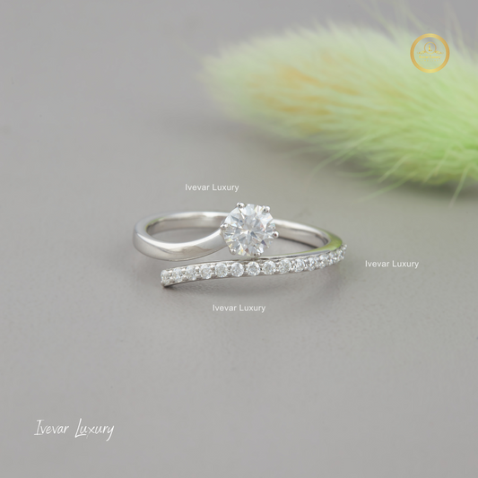 Custom 925 Silver Moissanite Diamond Ring by Ivevar