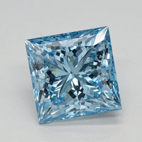 Beautiful Fancy Vivid Blue Color VS1 Clarity 1.04 CT Princess Shape Moissanite Diamond For Custom Ring