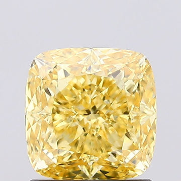 Classic Cushion Shape Fancy Vivid Yellow Color 1.28 CT VVS2 Clarity Moissanite Diamond For her Ring