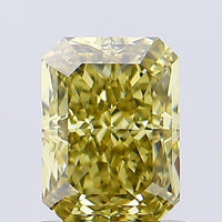 Minimalist 1.17 CT Radiant Shape Fancy Grayish Yellow Color VVS2 Clarity Moissanite Diamond For Anniversary Ring