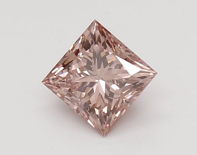 1.00 CT Princess Shape Fancy Brown Pink Color VVS2 Clarity Lab Grown Diamond For Open Skies