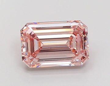 Ultimate Emerald Shape VS2 Clarity 3.02 CT Fancy Brownish Pink Color Moissanite Diamond For Engagement Ring