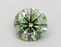 Trendy choice 1.00 CT Round Shape Fancy Vivid Green Color VS2 Clarity Lab Grown Diamond For Open Skies