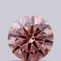 Stylish choice 1.00 CT Round Shape Fancy Brown Pink Color VS2 Clarity Lab Grown Diamond For Dear Time