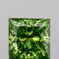 Experience Luxury VVS2 Clarity Fancy Vivid Green Color 1.00 CT Princess Shape Moissanite Diamond For her Ring