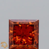 Elegant Fancy Orange Color Princess Shape 1.01 CT VVS2 Clarity Lab grown Diamond For Custom Ring