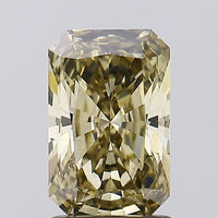 Brilliant 1.53 CT Radiant Shape Fancy Gray Yellow Color VS1 Clarity Lab Grown Diamond For One Touch