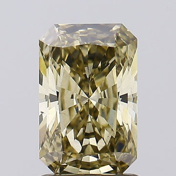 Brilliant 1.53 CT Radiant Shape Fancy Gray Yellow Color VS1 Clarity Lab Grown Diamond For One Touch