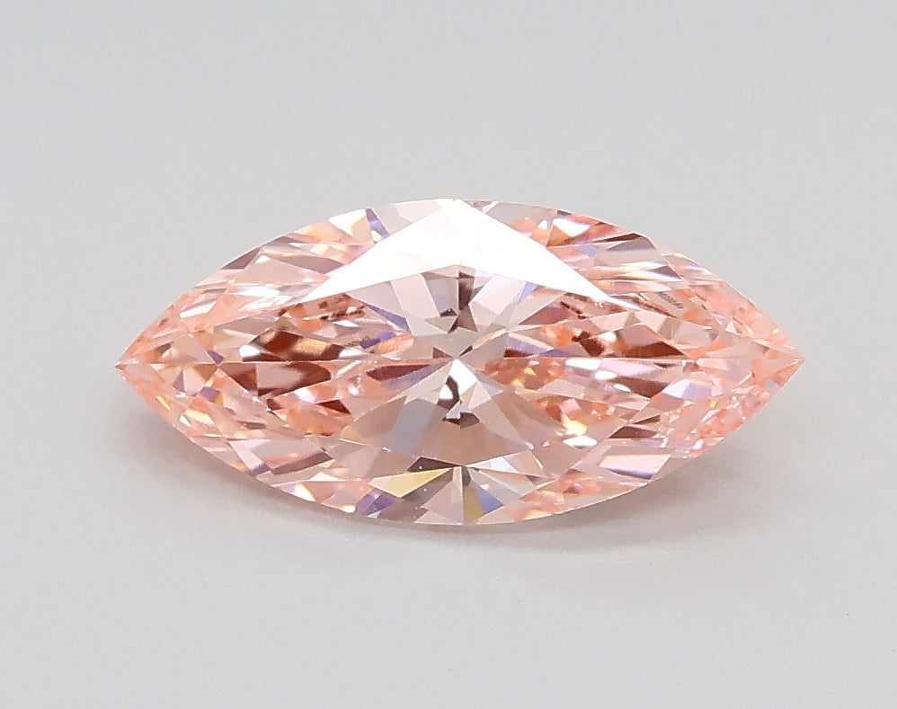 Stylish VS2 Clarity 1.01 CT Marquise Shape Fancy Intense Pink Color Moissanite Diamond For her Ring