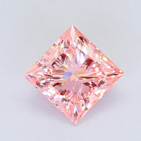 Premium 2.00 CT VVS2 Clarity Princess Shape Fancy Intense Pink Color Lab grown Diamond For her Ring