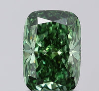 Elegant VS1 Clarity 1.51 CT Cushion Shape Fancy Vivid Green Color Moissanite Diamond For Anniversary Ring