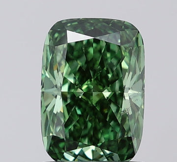 Elegant VS1 Clarity 1.51 CT Cushion Shape Fancy Vivid Green Color Moissanite Diamond For Anniversary Ring