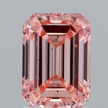 Fantastic SI1 Clarity 2.09 CT Emerald Shape Fancy Intense Pink Color Moissanite Diamond For Gift Ring