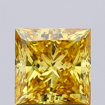 Trendy 1.53 CT Princess Shape Fancy Vivid Yellow Color VS1 Clarity Moissanite Diamond For Gift Ring