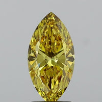 Custom Luxury 1.75 CT Marquise Shape Fancy Vivid Yellow Color VS1 Clarity Lab grown Diamond For Ring
