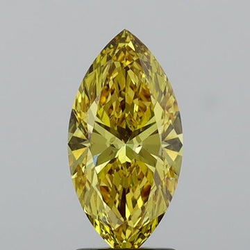 Custom Luxury 1.75 CT Marquise Shape Fancy Vivid Yellow Color VS1 Clarity Lab grown Diamond For Ring