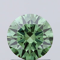Latest choice 1.01 CT Round Shape Fancy Vivid Green Color VS2 Clarity Lab Grown Diamond For Faint Echo