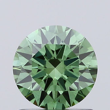 Latest choice 1.01 CT Round Shape Fancy Vivid Green Color VS2 Clarity Lab Grown Diamond For Faint Echo