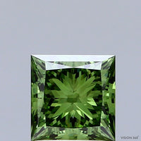 Dazzling Princess Shape Fancy Vivid Green Color 1.51 CT VS1 Clarity Lab grown Diamond For Cocktail Ring