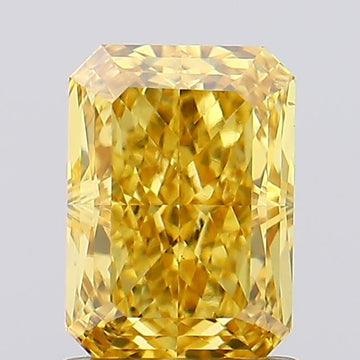 Hot Selling VS1 Clarity 1.24 CT Radiant Shape Fancy Vivid Yellow Color Moissanite Diamond For Gift Ring