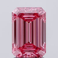 Sparkling Emerald Shape 2.06 CT Fancy Intense Pink Color VS1 Clarity Moissanite Diamond For Surprise Ring