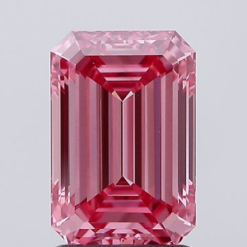 Sparkling Emerald Shape 2.06 CT Fancy Intense Pink Color VS1 Clarity Moissanite Diamond For Surprise Ring
