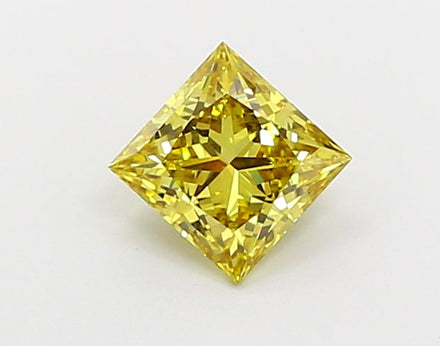 1.07 Ct Princess Cut Fancy Vivid Yellow Lab Grown Diamond - VVS2 Clarity