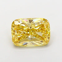 Bright 2.03 CT Cushion Shape Fancy Yellow Color VS2 Clarity Lab Grown Diamond For Only Us