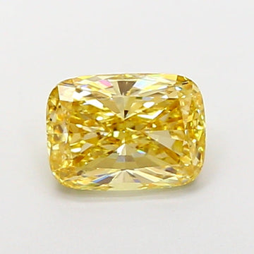 Bright 2.03 CT Cushion Shape Fancy Yellow Color VS2 Clarity Lab Grown Diamond For Only Us