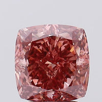 Fine Fancy Vivid Brownish Pink Color VVS2 Clarity 3.11 CT Cushion Shape Moissanite Diamond For Cocktail Ring