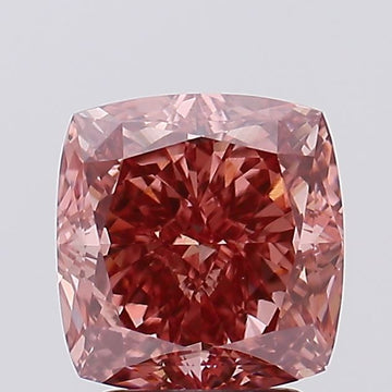 Fine Fancy Vivid Brownish Pink Color VVS2 Clarity 3.11 CT Cushion Shape Moissanite Diamond For Cocktail Ring