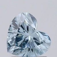 Excellent Of 1.23 CT Heart Shape Fancy Vivid Blue Color VS2 Clarity Moissanite Diamond For Same Sky