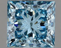 Unique Fancy Vivid Blue Color VS1 Clarity 1.96 CT Princess Shape Moissanite Diamond For Anniversary Ring