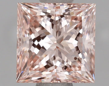 Luxury 1.20 CT Princess Shape Fancy Intense Pink Color VVS2 Clarity Lab Grown Diamond For Still Flame