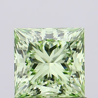 Latest VVS2 Clarity 1.02 CT Princess Shape Fancy Vivid Green Color Moissanite Diamond For Birthday Ring