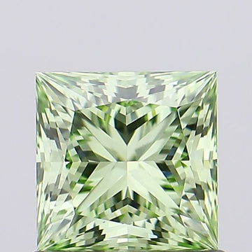 Latest VVS2 Clarity 1.02 CT Princess Shape Fancy Vivid Green Color Moissanite Diamond For Birthday Ring