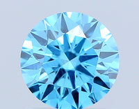 Luxury choice 1.01 CT Round Shape Fancy Vivid Blue Color VS2 Clarity Lab Grown Diamond For Still Flame