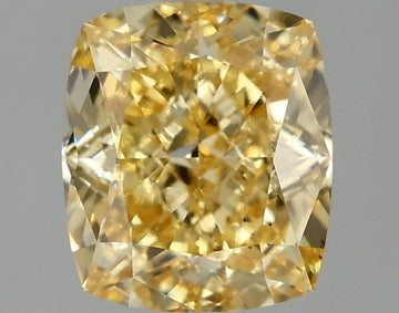Luxury 2.07 CT Cushion Shape Fancy Intense Yellow Color VS2 Clarity Lab Grown Diamond For She Knows