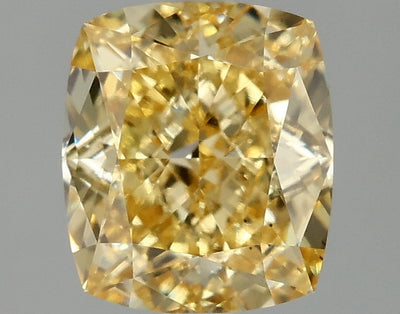 2.07 Ct Cushion Cut Fancy Intense Yellow Lab Grown Diamond - VS2 Clarity