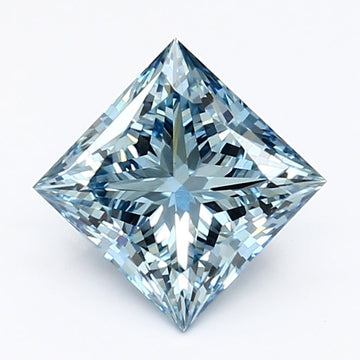 Ultimate 1.40 CT VS1 Clarity Princess Shape Fancy Vivid Blue Color Lab grown Diamond For Engagement Ring