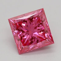 Bright 1.08 CT Princess Shape Fancy Vivid Pink Color VS1 Clarity Moissanite Diamond For Propose Ring